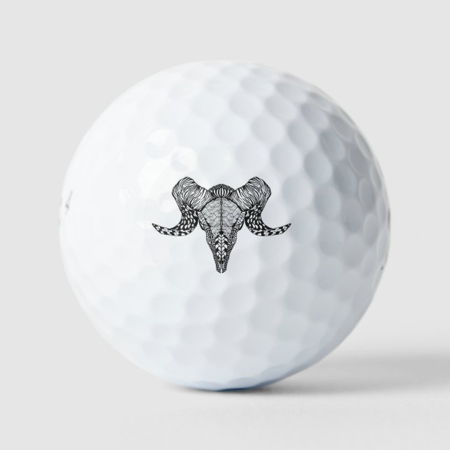 Balles De Golf Crâne mouton inspiré (Devant)