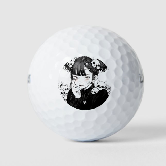 Balles De Golf Crânes syle Goth Manga Gote déplaisant et Anime Gi (Devant)
