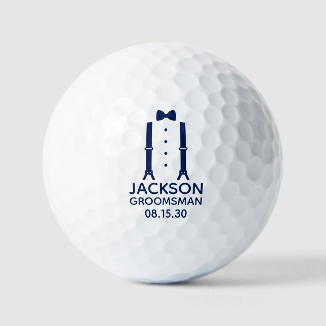 Balles De Golf Cravate bleue du garçon d'honneur (Recto)