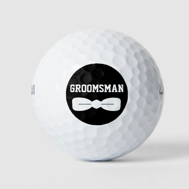 Balles De Golf Cravate Dapper Bow Groomsman Cercle noir (Devant)