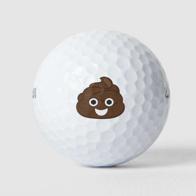 Balles De Golf Crazy Silly Brown Poop Emoji (Devant)