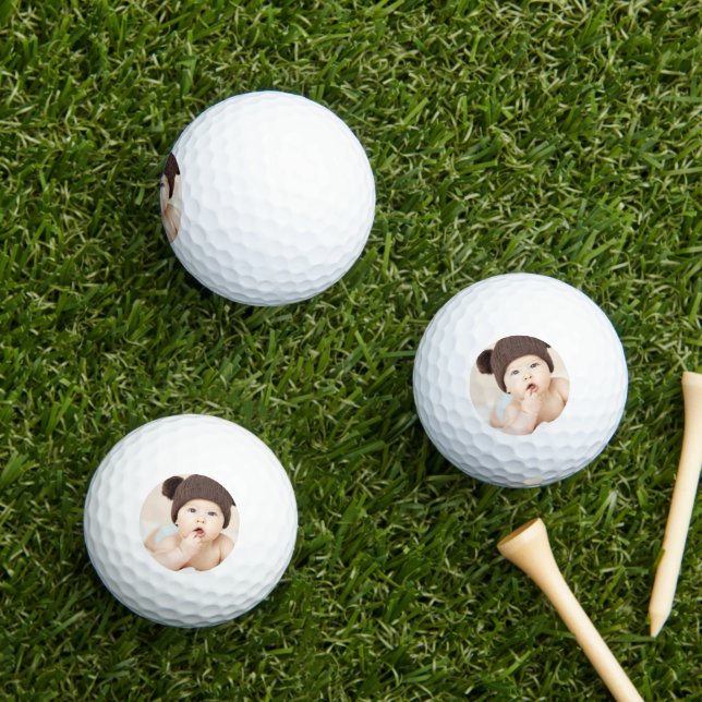Balles De Golf Create Your Own Custom Kids Children Photo Modern (Herbe in situ)
