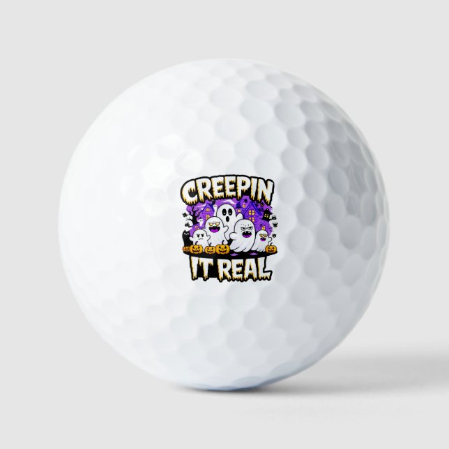 Balles De Golf Creepin'It Real | Éffrayant Halloween Design Fun (Recto)