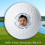 Balles De Golf Créer un texte personnalisé Golfer bleu personnali<br><div class="desc">Présentez nos balles de golf modernes et élégantes que vous pouvez personnaliser à votre goût! Ces balles de golf font pour les cadeaux de golfeurs parfaits, que ce soit pour votre père, grand-père, maman, ou même de votre ami furry, avec l'option d'ajouter une photo de votre animal de compagnie ou...</div>