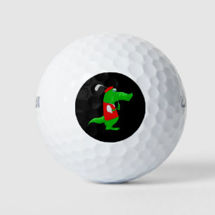 Balles De Golf Crocodile Cartoon Golfer sur Golf Balls 12 Pack