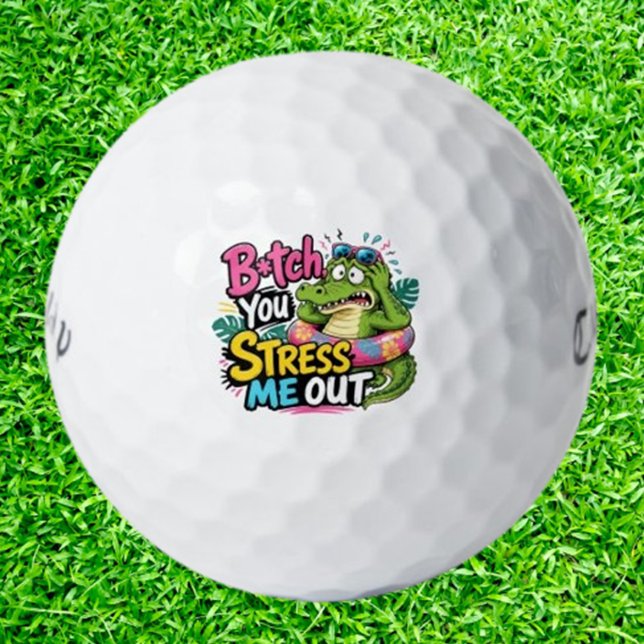 Balles De Golf Crocodile d'été drôle et stressé ( Upgrade your game with outrageously funny croc balls )