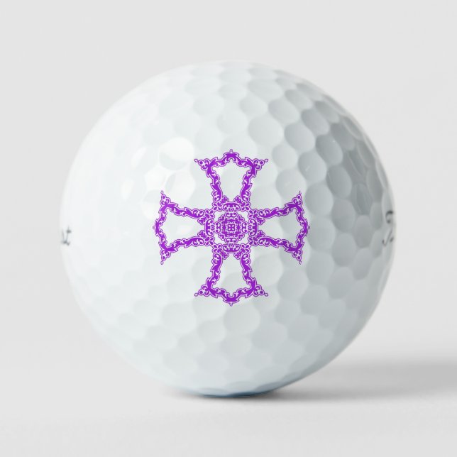 Balles De Golf Croix chrétienne rose (Recto)