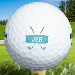 Balles De Golf Croix personnalisée Monogramme Clubs Croisés Vert