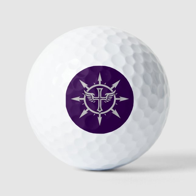 Balles De Golf "Cross and Wings Emblem" Golf Balls (Recto)