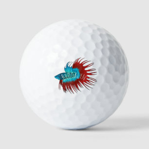 Balles De Golf Crowntail betta fish dessin animé