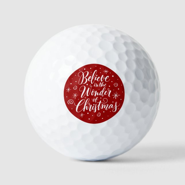 Balles De Golf Croyez en l'étonnement de Noël Lettering Round (Recto)