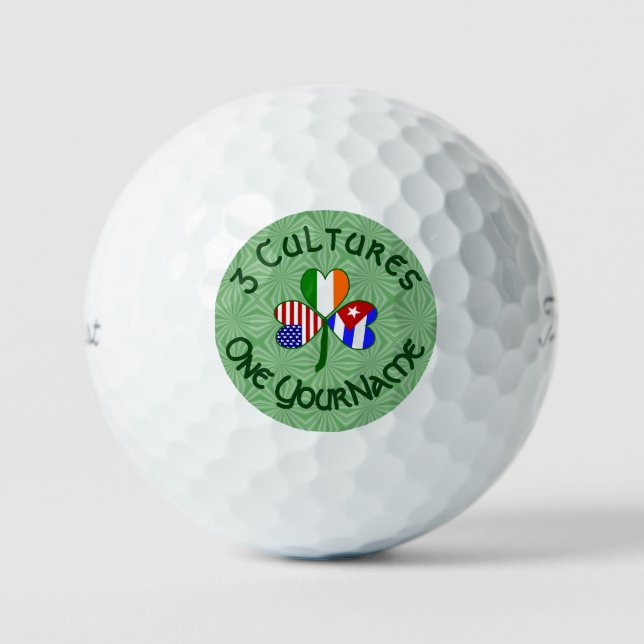 Balles De Golf Cuba Irlande USA Shamrock Drapeau Personnalisé (Recto)