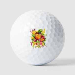 Balles De Golf Cubes tropicaux - Vibes d'été Aquarelle Fruits