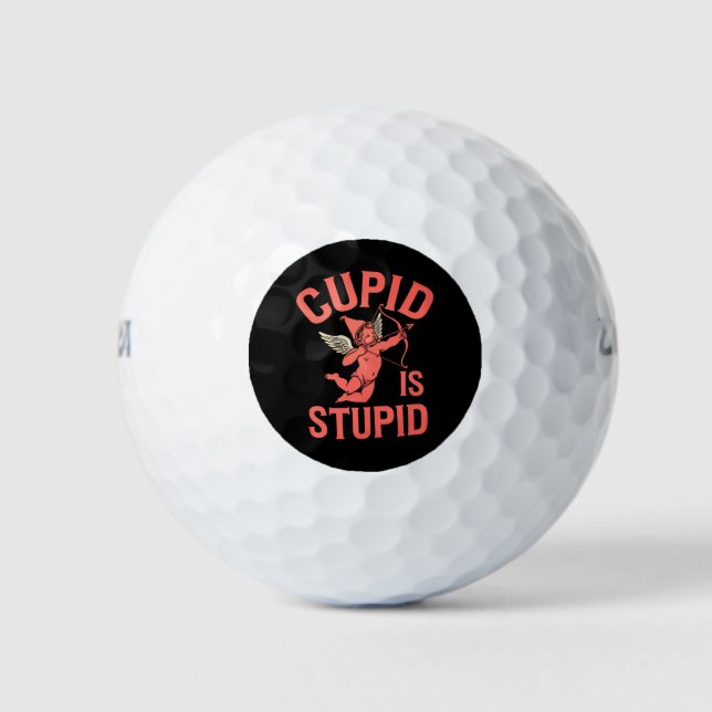 Balles De Golf Cupid est stupide drôle de la Saint-Valentin (Devant)
