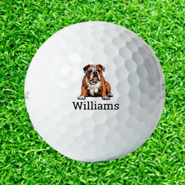 Balles De Golf  Custom Bulldog   (Show your love for bulldogs on the green with custom bulldog golf balls. Personalize your game and s)