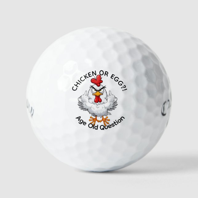 Balles De Golf  Custom Chicken Egg Debate Funny Golf Ball Gift (Recto)