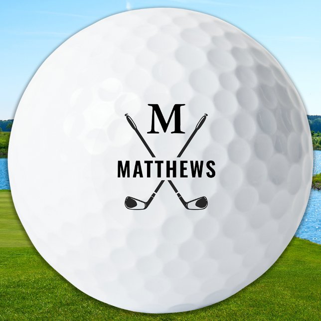 Balles De Golf Custom Create Golfer Personalized Monogram & Name (Créateur téléchargé)