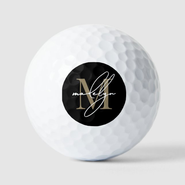 Balles De Golf Custom Create Your Own Gold Monogram (Recto)
