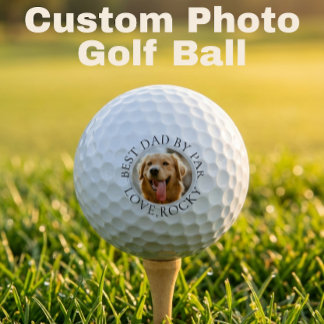 Balles De Golf Custom Dog Photo Golf Ball – Best Dad By Par
