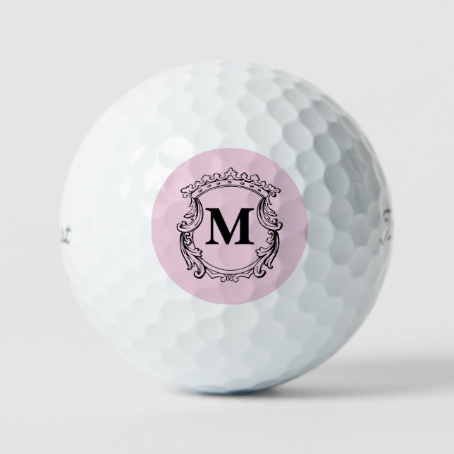Balles De Golf Custom Elegant Monogram Crest (Recto)