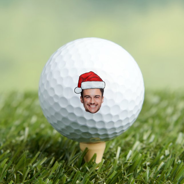 Balles De Golf Custom Face Photo Santa Hat Christmas (T-shirt Insitu)