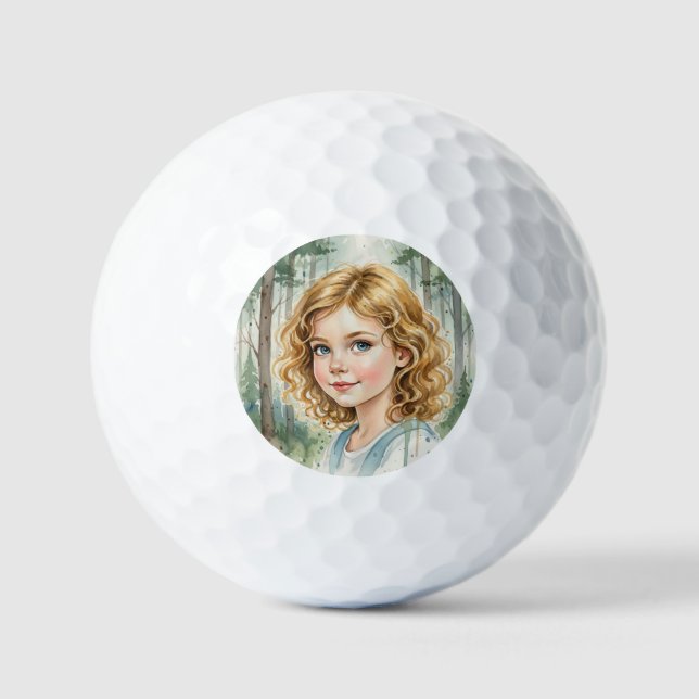 Balles De Golf Custom girls Face Funny  Party Personalized  (Recto)