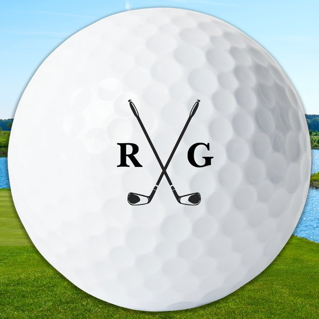 Balles De Golf Custom Golfer Personalized 2 Monogram Initials (Créateur téléchargé)