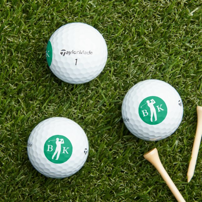 Balles De Golf Custom Initials | Create Your Own Golfer  (Herbe in situ)
