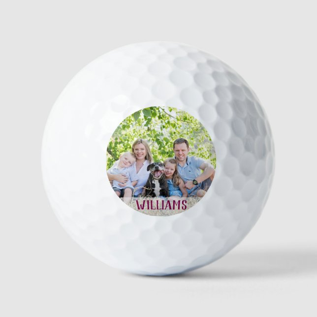 Balles De Golf Custom Photo Family Collage Simple Elegant Picture (Recto)