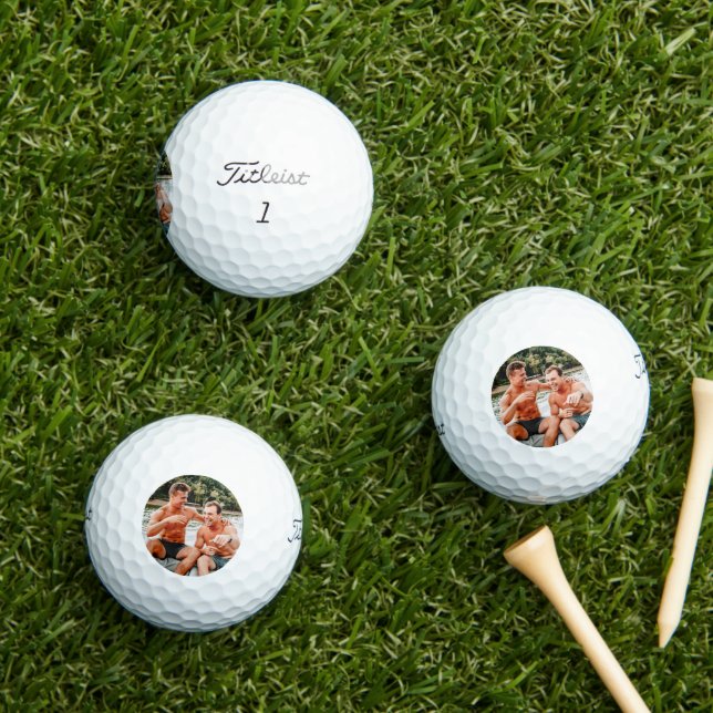 Balles De Golf Custom Photo Groomsmen Gift Golf Simple Modern (Herbe in situ)