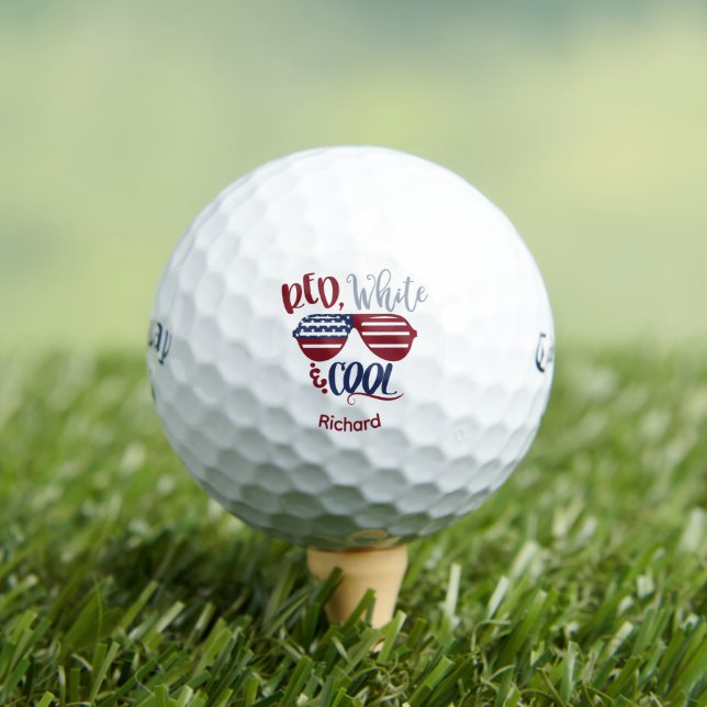 Balles De Golf Custom Red White Cool Callaway Supersoft Golf Ball (T-shirt Insitu)