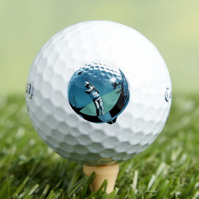 Balles De Golf Custom Retro Golfer Logo Graphic Personalized (Créateur téléchargé)