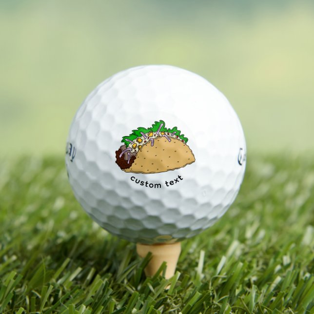 Balles De Golf Custom Taco Design Golf Balls - Funny Taco Humor (T-shirt Insitu)