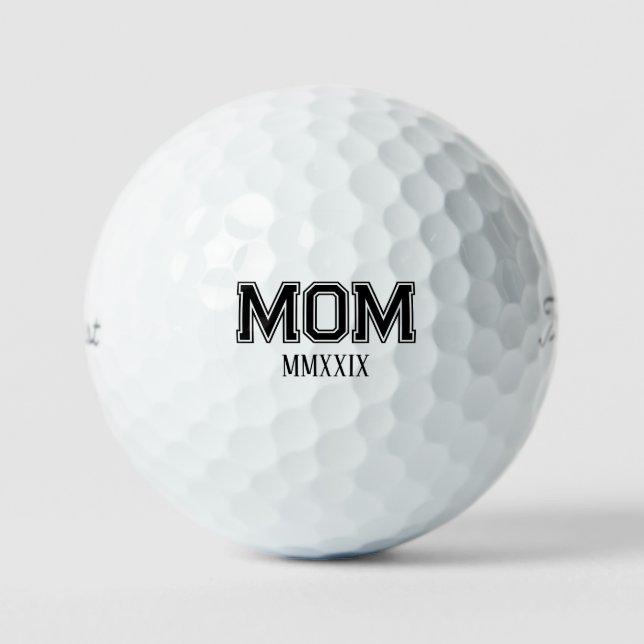 Balles De Golf Customizable 'Mom' Established Roman Numerals Gift (Recto)