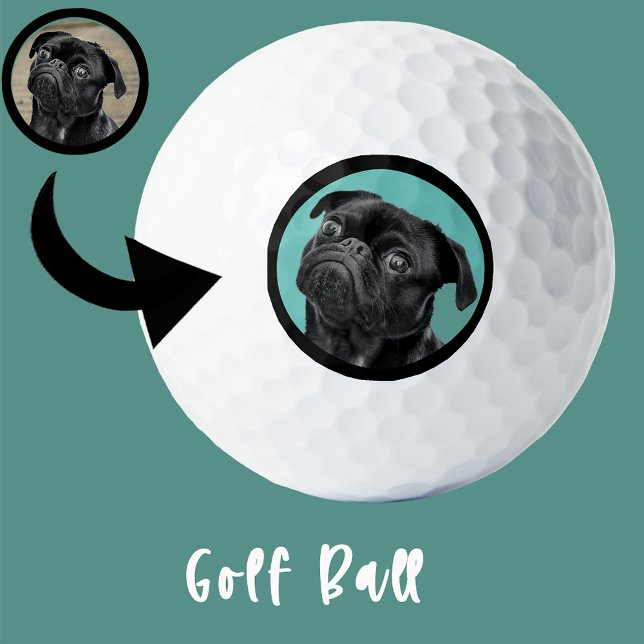Balles De Golf Cute Black Pug Face Charm | Unique Custom Dog Love (Créateur téléchargé)