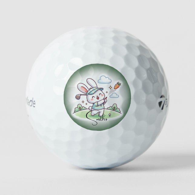 Balles De Golf Cute Bunny Golfer Desingn (Recto)