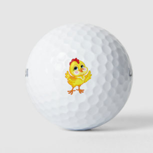 Balles De Golf Cute caricature poulet jaune