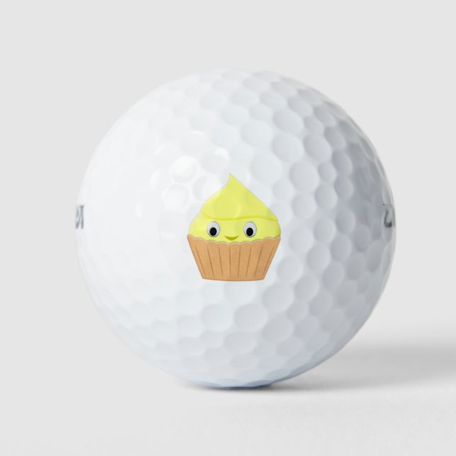 Balles De Golf Cute Cartoon Citron Cupcake (Devant)