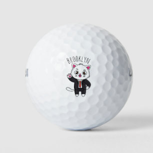 Balles De Golf Cute chaton chat en costume d'affaires dessin anim