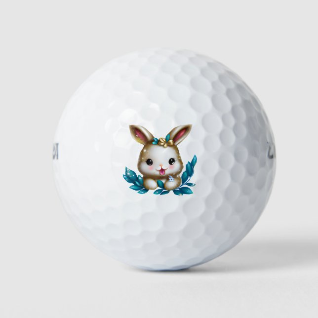 Balles De Golf Cute et adorable Kawaii Baby Bunny (Devant)