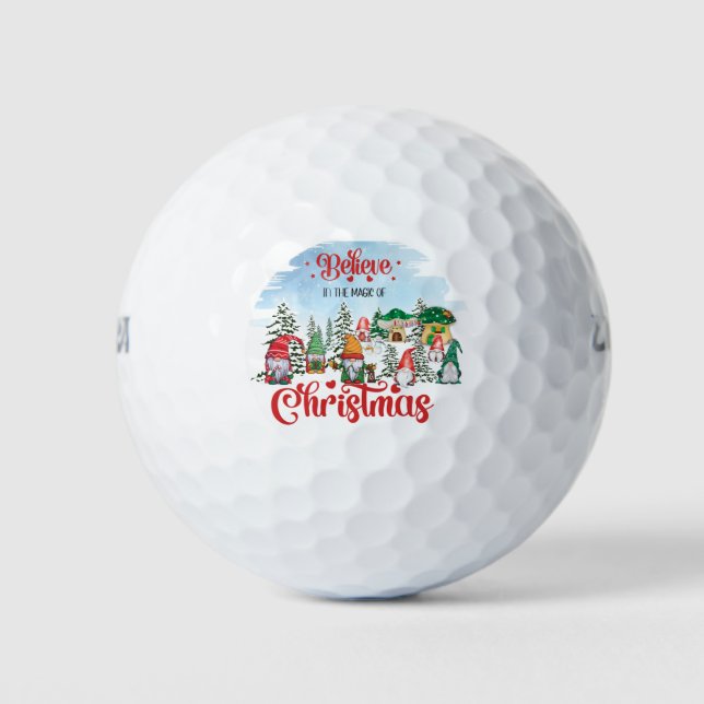 Balles De Golf Cute Gnome Celebrating Christmas Holiday (Devant)
