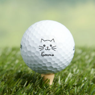 Balles De Golf Cute Kawaii Kitten Visage de chat avec nez de coeu