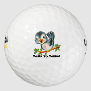 Balles De Golf Cute Little Retro Bird Birdie Personnalisé