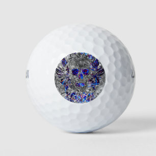 Balles De Golf Cute noir blanc coloré crâne de néon plaque d'imma
