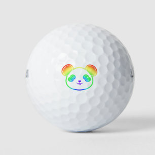 Balles De Golf Cute Panda Bear Dans Les Couleurs De L'Arc-En-Ciel