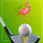 Balles De Golf Cute Pink Flamingo Monogrammed<br><div class="desc">Cute pink flamingo in watercolor art style. Perfect for your time on the golf course. Monogrammed with name. Perfect for golf players who love the game of golf.</div>