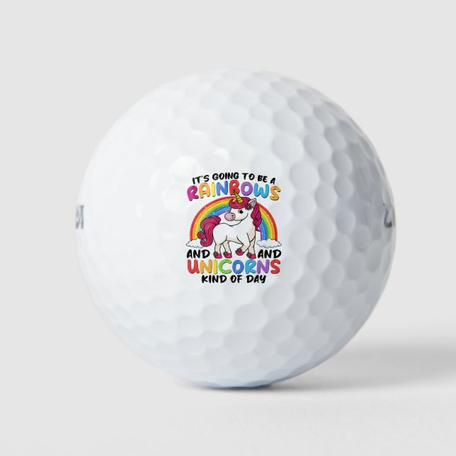 Balles De Golf Cute Rainbow Unicorn Cool Anniversaire présent drô (Devant)