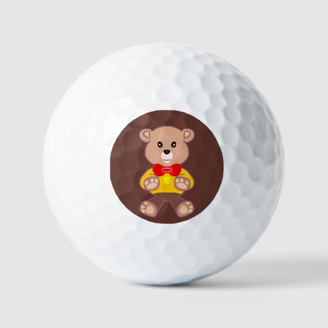 Balles De Golf Cute rouge Bowtie Beige Teddy Ours Brown (Recto)