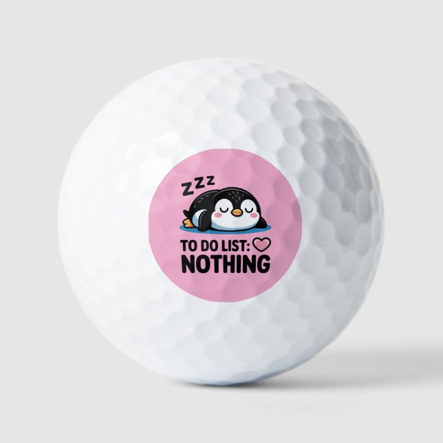 Balles De Golf cute sleeping penguin, to do list nothing (Recto)