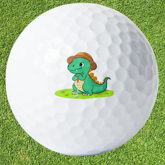 Balles De Golf Cute Tyrannosaurus Rex sur Putting Green Golf (Créateur téléchargé)